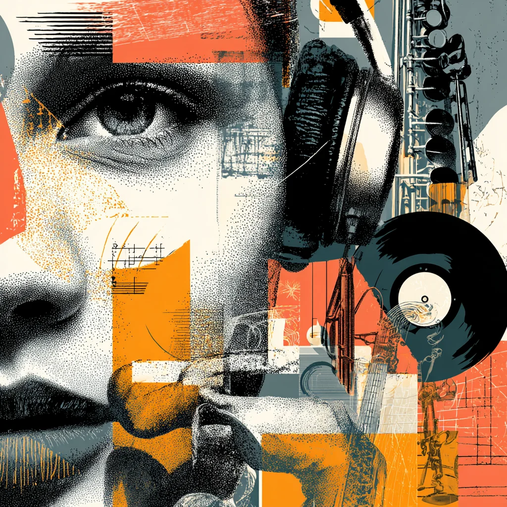 A futuristic musician creating with AI software